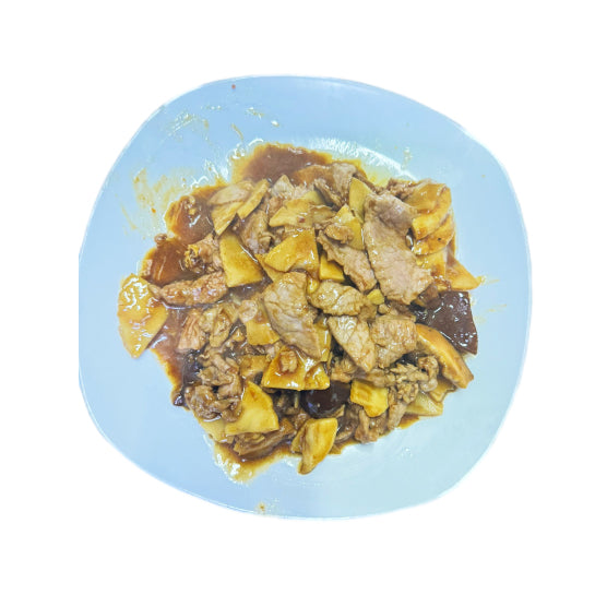 ternera con bambu y setas