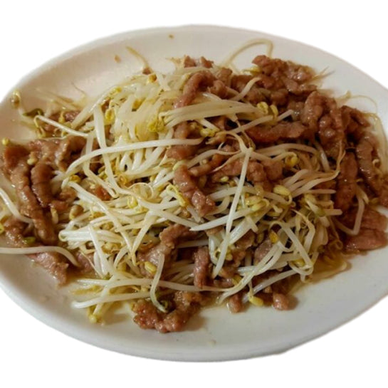 cerdo con brotes de soja