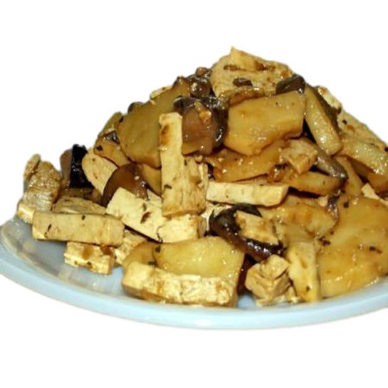 tofu con bambu y setas